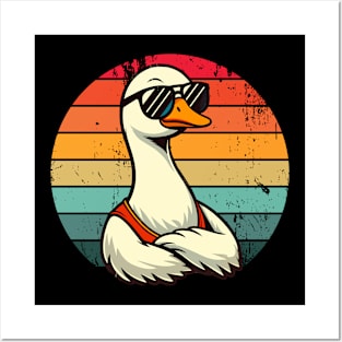 Silly Goose in Sunglasses Pun Meme Pool Funny Goose Posters and Art